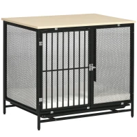 PawHut hondenkooi, dierenkooi met tafelblad, hondenhok, kennel, binnen(m-11)