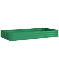 Outsunny Jardinière extérieure carré potager galvanisée avec bordure de sécurité et fond ouvert 240 x 120 x 30 cm vert(m-1)
