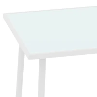 Outsunny Bistroset 3-delig metalen tuinmeubelset met 2 tuinstoelen, glazen tafel, lattenontwerp, roestbestendig(m-10)