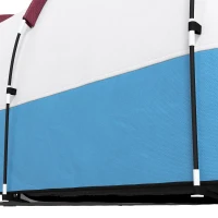 Outsunny 3-Persoons Campingtunnelzelt, Laternhaak, Drie Ingangen, Waterdicht, Rood(m-8)