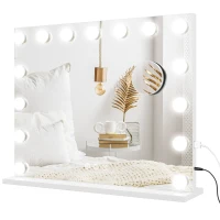 HOMCOM LED-make-upspiegel, 3 lichtstanden, dimbaar, touch-bediening, USB, 58 x 48 cm, wit(m-10)
