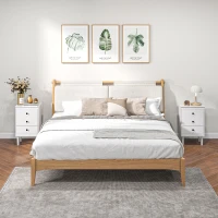 HOMCOM Set of Two Three-Drawer Bedside Tables - White(m-10)