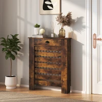 HOMCOM 95.5H x 78Wcm Radiator Cover, with Drawer - Rustic Brown(m-10)