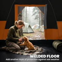 Outsunny 5-6 Man Dome Camping Tent - Orange(m-5)
