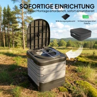 Outsunny Campingtoilet Opvouwbare Reiswc tot 150 kg met 12 stollingsmiddel-pakketjes en 12 afvalzakken 42 x 46 x 43,5 cm Grijs(m-9)
