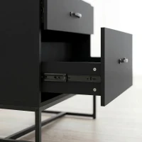 HOMCOM Archiefkast met lades – verticale opbergkast met boekenrek voor A4, Letter en Legal, zwart(m-12)