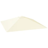 Outsunny Vervangend dak voor paviljoen 3 x 3 m waterafstotend paviljoendak UPF30+ vervangende hoes Oxford-stof, 370 g/m², crème-wit(m-11)