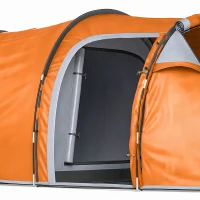 Outsunny Tunnelkampeertent voor 2-3 personen, 2000 mm waterkolom, waterdichte tent met voortent, oranje(m-13)