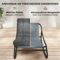 Outsunny Schommelstoel met brede textiel zitting en dik kussen, 101 x 66 x 63 cm, grijs(m-5)