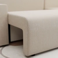 HOMCOM Hoekbank met Slaapfunctie en Omkeerbare Chaise Longue, L-vormige 3-zitsbank van Velours, Beige(m-11)