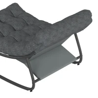 Outsunny Schommelstoel met brede textiel zitting en dik kussen, 101 x 66 x 63 cm, grijs(m-11)
