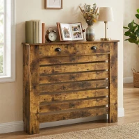 HOMCOM 95.5H x 111Wcm Radiator Cover, with Drawer - Rustic Brown(m-10)
