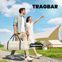 Outsunny Achtertent voor 2-4 personen, 320 x 280 x 205 cm 2-in-1 autotent waterdicht tunneltent met 4 deuren, raam en grondzeil(m-8)
