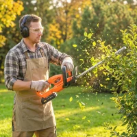 Outsunny 20" Cordless Hedge Trimmer, 18V Electric Hedge Cutter with 51cm Dual Action Blade, 2000mAh Battery and Charger(m-2)