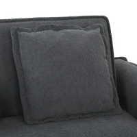 HOMCOM Futon slaapbank, verstelbare rugleuning, 2-zits met 2 kussens, donkergrijs(m-12)