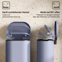 HOMCOM Prullenbak Keuken 30L Pedaalemmer met Soft-Close Deksel, Metalen, Grijs, 36,5 x 31 x 61 cm(m-5)