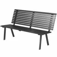 Outsunny Tuinbank 3-zits weerbestendig metaal outdoor bank met brede zitting lamellenontwerp, tot 240 kg 154 x 68 x 88 cm(m-10)