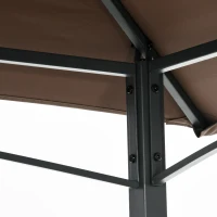Outsunny Barbecuepaviljoen barbecuetent tuintent balkon barbecue paviljoen dubbel dak staal(m-13)