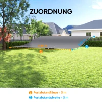 Outsunny Vervangend pergoladak zonnescherm voor terrasoverkapping vervangend dakzeil voor 3 x 3 m paviljoen 298x293 cm donkergrijs(m-3)