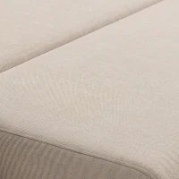 HOMCOM Hoekbank met Slaapfunctie en Omkeerbare Chaise Longue, L-vormige 3-zitsbank van Velours, Beige(m-12)