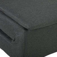 HOMCOM Slaapfauteuil, 3-in-1 inklapbare linnen-slaapfauteuil met verstelbare rugleuning, S-veren, metalen poten, Donkergrijs(m-12)
