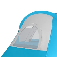 Outsunny 5-6 Man Camping Tent, Tunnel Tent, Water Resistant Hiking Shelter with Groundsheet and Carry Bag, Light Blue(m-12)