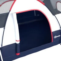 Outsunny 5-6 Man Camping Tent, Tunnel Tent, Water Resistant Hiking Shelter with Groundsheet and Carry Bag, Navy Blue(m-13)