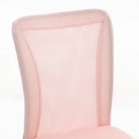Vinsetto Chaise de bureau ergonomique hauteur réglable piètement chromé pivotant 360° revêtement maille rose(m-9)
