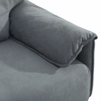 HOMCOM 2-zitsbank, dikke kussens, fluwelen bekleding, Gestoffeerde Bank, Zwart(m-12)