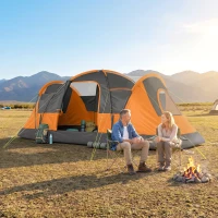 Outsunny 5-6 Man Dome Camping Tent - Orange(m-14)