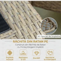 Outsunny Set Mobilier de Gradina in Ratan PE 2 fotolii Canpea cu 2 locuri si masa(m-4)