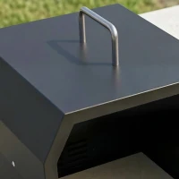 Outsunny 3-in-1 Buitenshuis Pizzaoven Houtgestookte Pizza Oven 2-laags Oven met Pizzasteen Handgrepen Pizzaschep(m-11)
