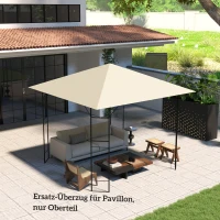 Outsunny Vervangend dak voor paviljoen 3 x 3 m waterafstotend paviljoendak UPF30+ vervangende hoes Oxford-stof, 370 g/m², crème-wit(m-7)