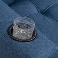 HOMCOM Two-Seater Pull-Out Sofa Bed - Dark Blue(m-12)