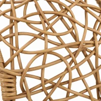 PawHut Rattan kattenmand met wasbaar kussen en speelbal, voor katten tot 10 kg, 45 x 41 x 75 cm, lichtbruin(m-10)
