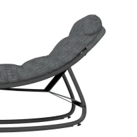 Outsunny Schommelstoel met brede textiel zitting en dik kussen, 101 x 66 x 63 cm, grijs(m-12)