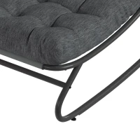 Outsunny Schommelstoel met brede textiel zitting en dik kussen, 101 x 66 x 63 cm, grijs(m-10)