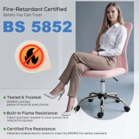 Vinsetto Chaise de bureau ergonomique hauteur réglable piètement chromé pivotant 360° revêtement maille rose(m-5)