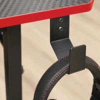HOMCOM L-vormig computertafel met stopcontacten, 128 cm hoekbureau met monitorstandaard, hoofdtelefoonhaak & bekerhouder(m-12)