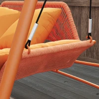 Outsunny Hollywoodschommel, Tuinschommel met Kussens, Frame, Voor Tuin, Balkon, 174 x 120 x 162 cm, Metaal, Terracotta(m-13)