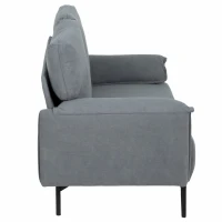 HOMCOM 2-zitsbank, dikke kussens, fluwelen bekleding, Gestoffeerde Bank, Zwart(m-13)