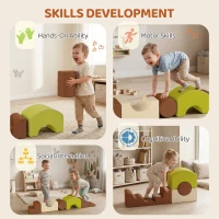 AIYAPLAY Parcours motricité bébé 5PCS, module en mousse souple avec housse en velours côtelé, multicolore(m-8)