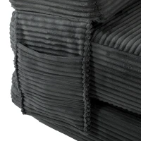 HOMCOM 2-in-1 boneless Cloud vloerstoel, opvouwbare slaapstoel met corduroylook & lendenkussen, donkergrijs(m-12)