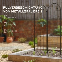 Outsunny Metalen klimrek 2-delige set roestvrij klimrek voor klimplanten komkommers rek 180 x 50 cm(m-6)