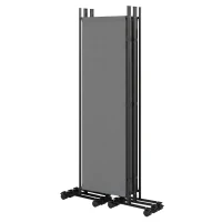 Outsunny Kamerscherm 5-delig 252 x 40 cm Vrijstaand Paravent met 12 Wielen Opvouwbaar DIY Donkergrijs(m-11)