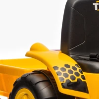 AIYAPLAY Elektrisch Zit-Bouwvoertuig, Speelgoedgraafmachine met Aanhanger, 3-8 Jaar, Kunststof, Staal, Geel(m-10)