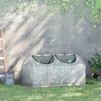 Outsunny foliekas met raam wit 119 x 60 x 60 cm(m-2)