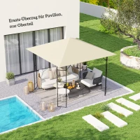 Outsunny Vervangend dak voor paviljoen 3 x 3 m waterafstotend paviljoendak UPF30+ vervangende hoes Oxford-stof, 370 g/m², crème-wit(m-2)