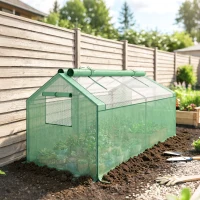 Outsunny Mini-Gewächshaus Frühbeet Foliengewächshaus, wetterbeständig, 180 x 92 x 92 cm, Grün(m-10)
