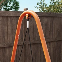 Outsunny Hollywoodschommel, Tuinschommel met Kussens, Frame, Voor Tuin, Balkon, 174 x 120 x 162 cm, Metaal, Terracotta(m-10)